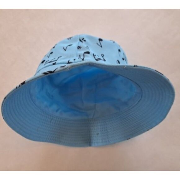 New Light Baby Blue Musical Notes Bucket Hat Adult Summer One Size Music Teacher - Picture 4 of 4